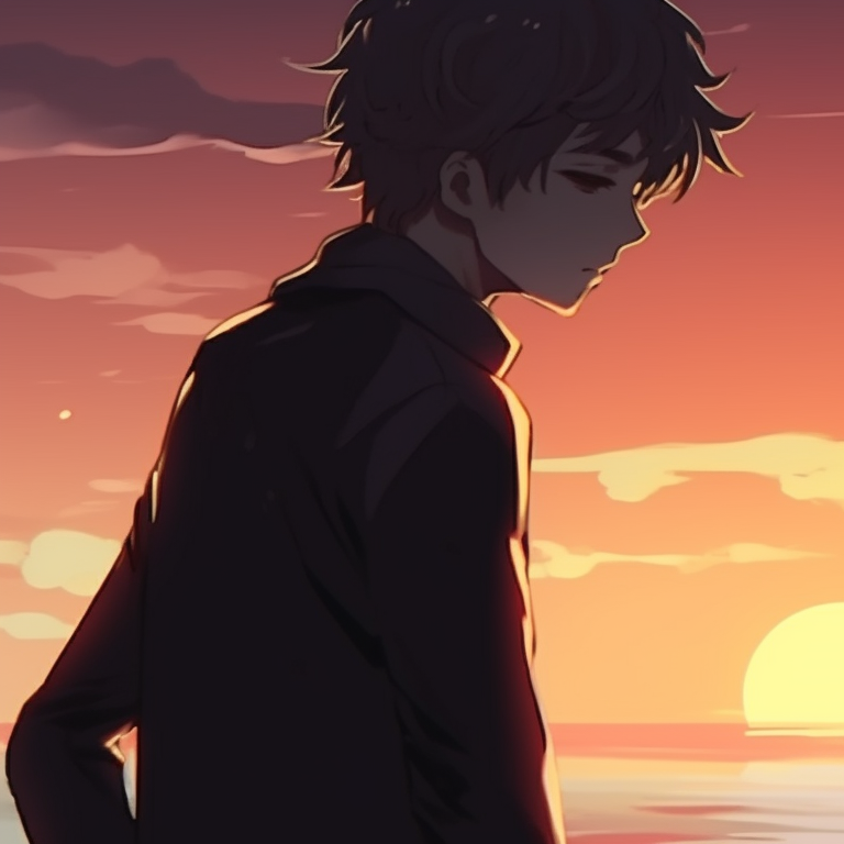 Two characters, strolling under a starry sky with luminous lanterns fluttering around. cool discord matching pfp ideas pfp for discord.