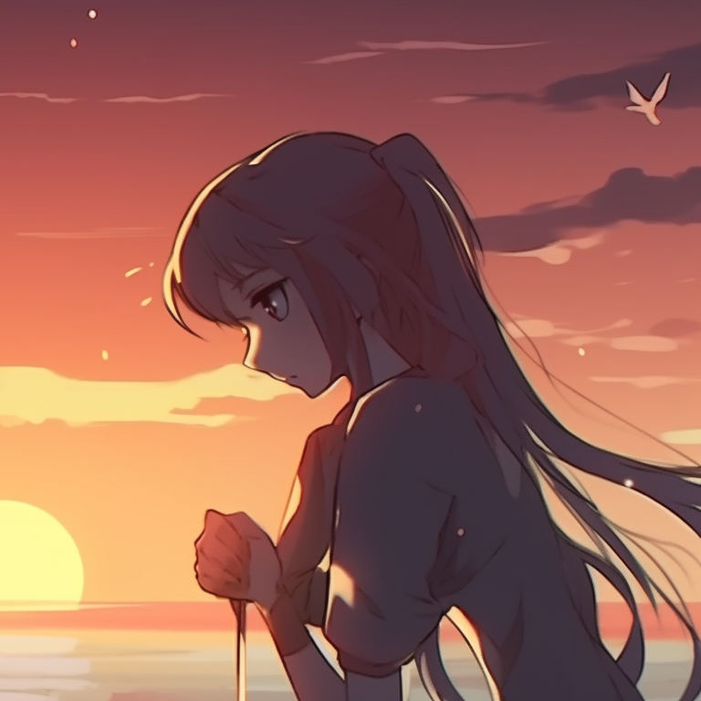 Two characters, strolling under a starry sky with luminous lanterns fluttering around. cool discord matching pfp ideas pfp for discord.