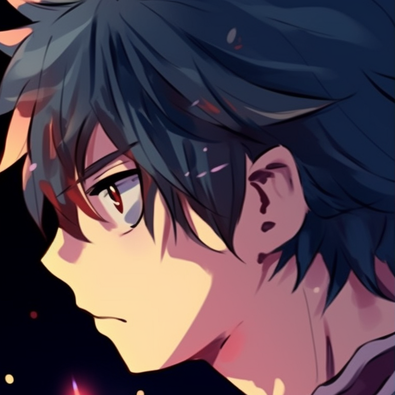 Natsu and Lucy, matching outfits, warm color palette and playful expressions. matching pfp ideas pfp for discord.