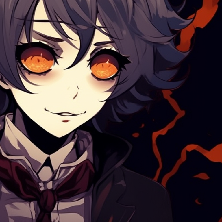 Two characters in eerie disguises, brightly colored details on a dark, moody background. iconic movie character matching meme pfp halloween theme pfp for discord.