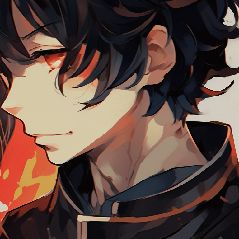 Two characters, intricate detailing on outfits and weapons, poised for combat. creative anime pfp matching pfp for discord.