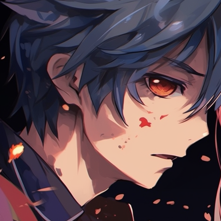 Naruto and Sakura surrounded by blooming Sakura blossoms, harmonizing with the warm and lively coloring. beautiful matching pfp pfp for discord.