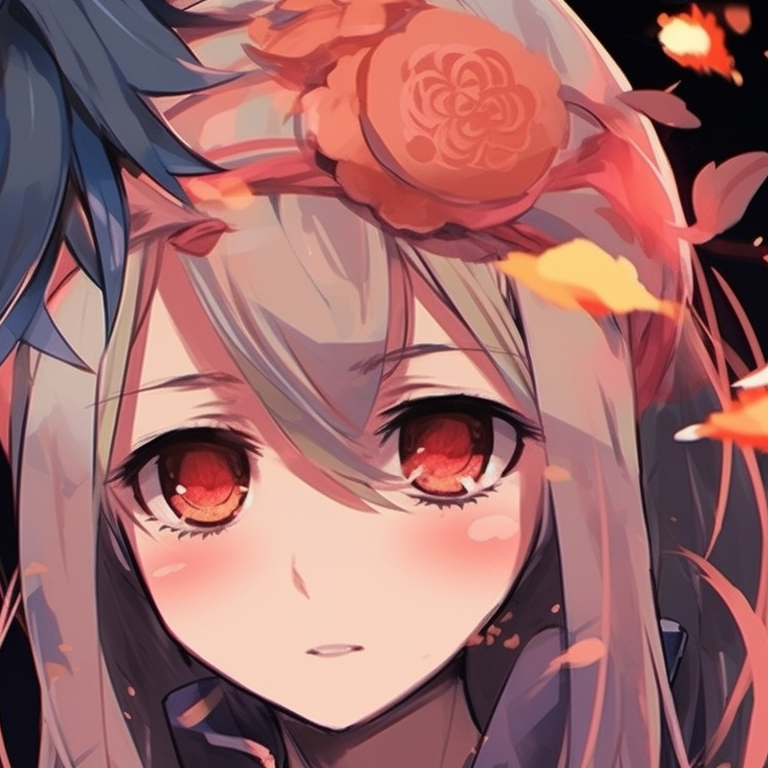 Naruto and Sakura surrounded by blooming Sakura blossoms, harmonizing with the warm and lively coloring. beautiful matching pfp pfp for discord.