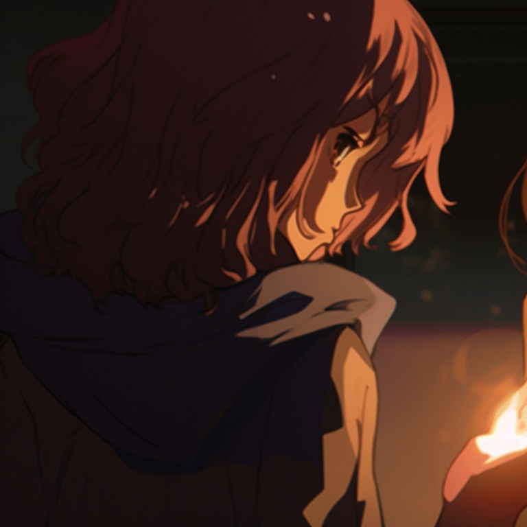 Two characters emitting a mystical glow, distinct features set against a dark backdrop. matching pfp gifs for best friends pfp for discord.