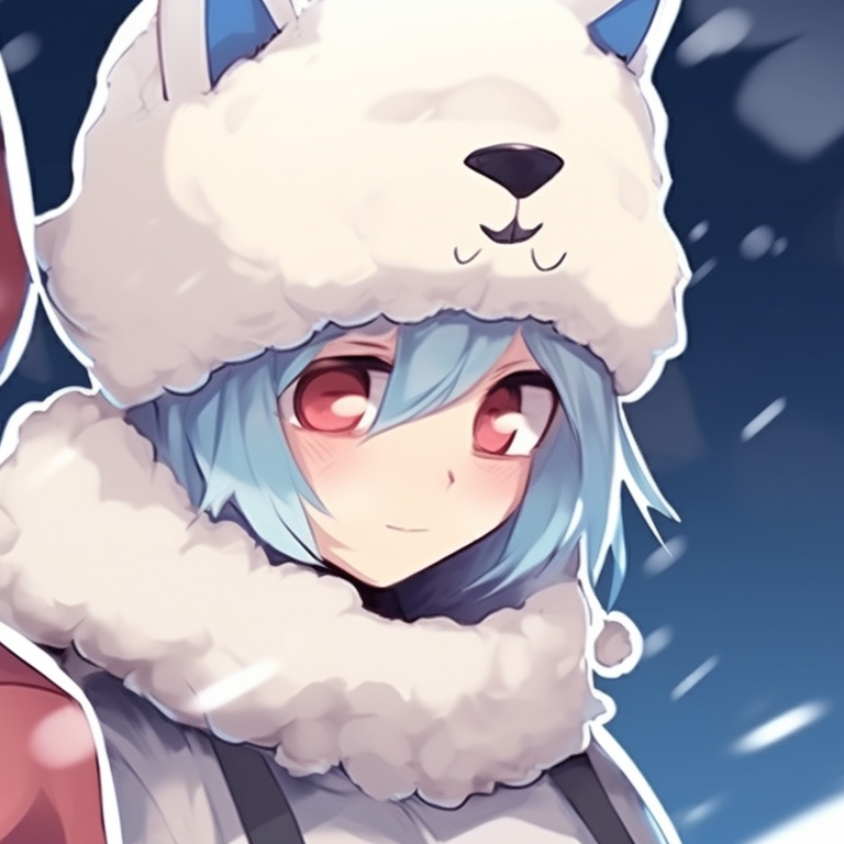 Two characters in color-coordinated Christmas outfits and masks, showing a sense of synchrony. matching mask christmas pfp outfit ideas pfp for discord.