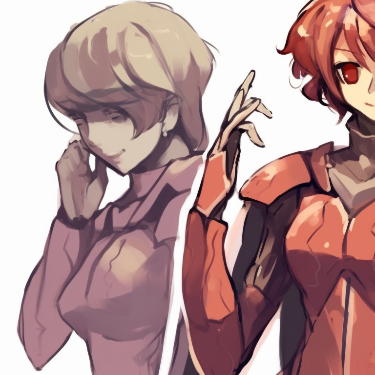 Three characters, ethereal vibes, semi-transparent designs and cool colors, guarding an item. classic matching trio pfp pfp for discord.