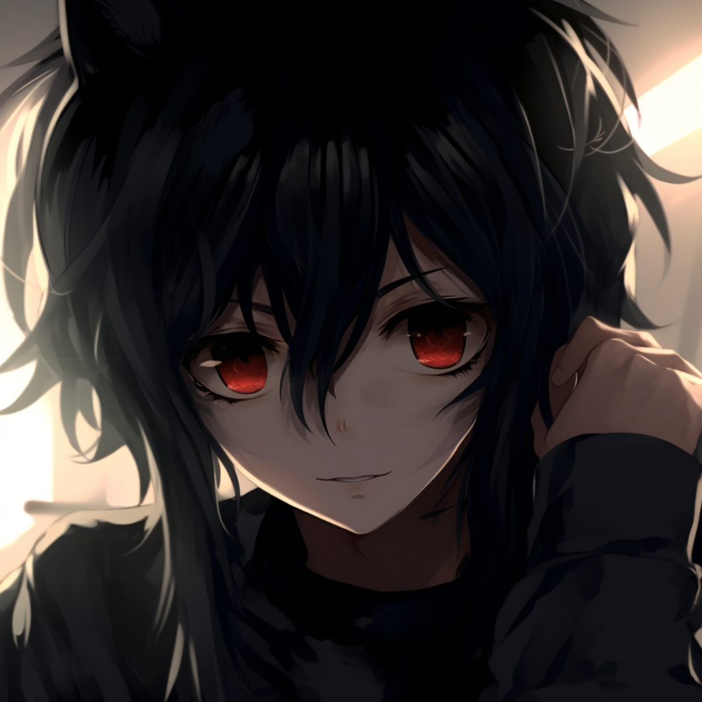 Black and white portrait of an anime girl, monochromatic shading and highlights for depth. cute anime black pfp pfp for discord.