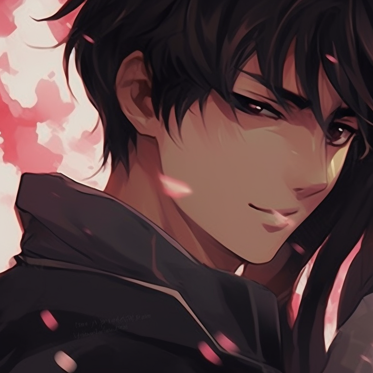 Two characters, one with gentle touch on the other's face, highly detailed with delicate shading. anime matching pfp couple art pfp for discord.