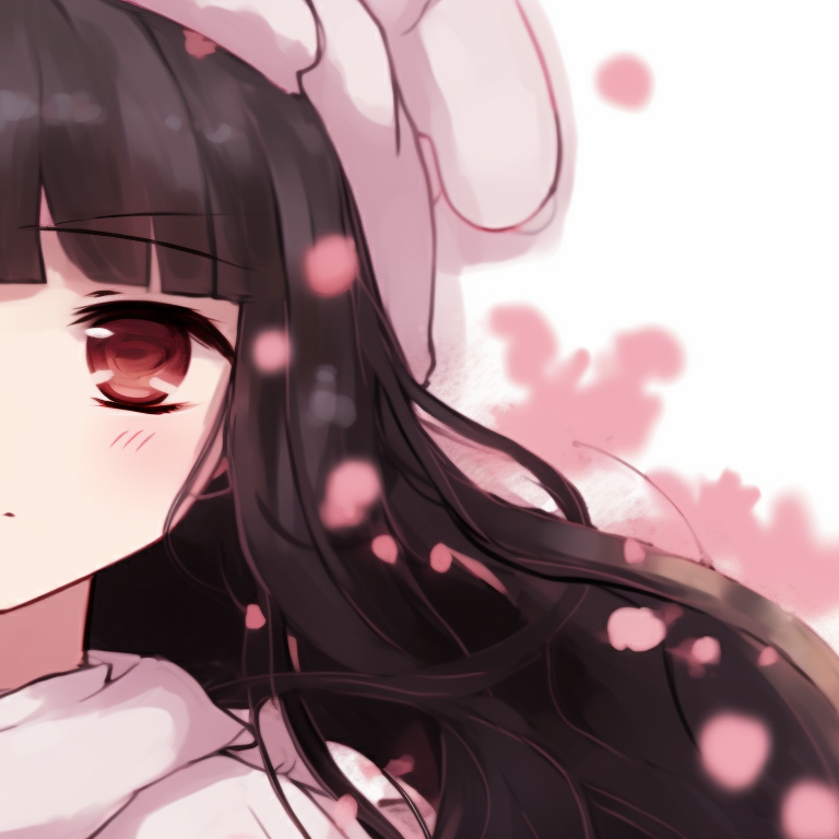 Two characters surrounded by cherry blossoms, soft pastel colors and cheerful expressions. memcchi matching pfp ideas pfp for discord.