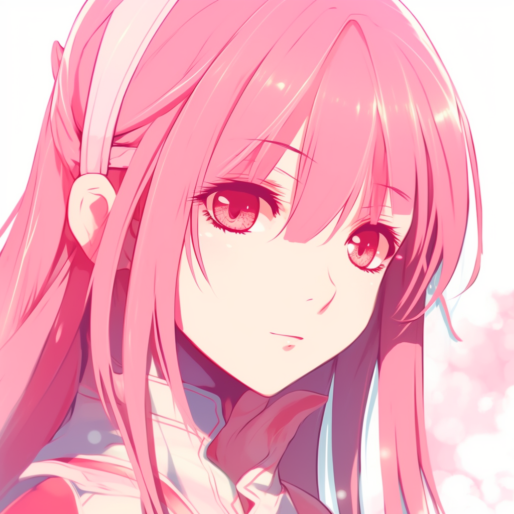 Zero Two in a relaxed pose, her horns and pink hair the center of focus. distinctive pink anime pfp concepts