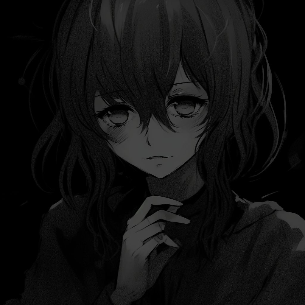Profile view of an anime character in a dark gothic style. anthology of anime pfp dark aesthetic pfp for discord.