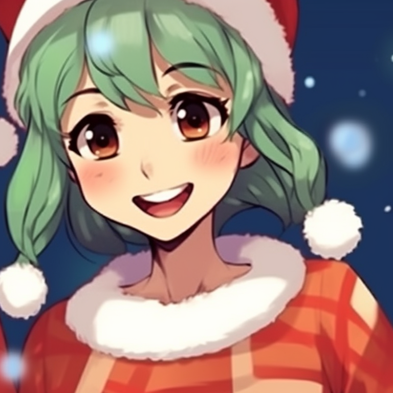 Friends distributing gifts, detailed Christmas tree background. preppy matching christmas pfp ideas pfp for discord.