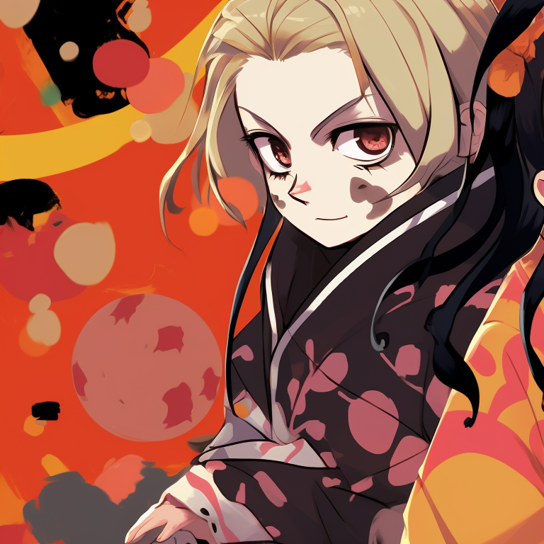 Zenitsu unleashing his lightning breathing technique and Nezuko with her sharp nails, drawn with dynamic lines and electric hues. zenitsu and nezuko matching costumes pfp for discord.