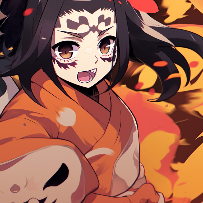 Zenitsu and Nezuko, vibrant colors and exaggerated lines, both in their full Demon Slayer Corps uniforms. zenitsu and nezuko matching costumes pfp for discord.