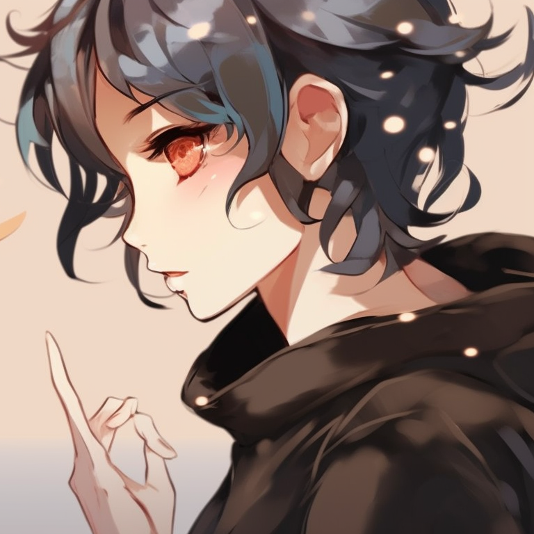 Two characters, spectrum color background, playful expressions and casual clothes. gender-neutral match pfp for friends pfp for discord.