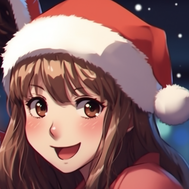 Two adolescent characters in youthful casual Christmas attire, potent color palette and strong lines. essential matching preppy christmas pfp for the season pfp for discord.