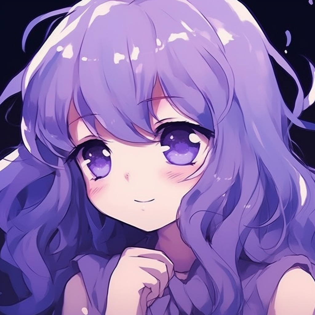 An anime boy with amethyst eyes and a mysterious aura, drawn in a detailed and sharp art style. trending purple anime pfp gifs