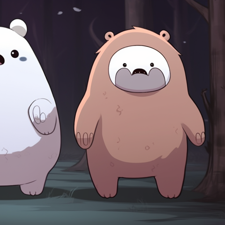 Ice Bear casting a spell in witch attire, cold color palette and expressive eyes. creative we bare bears matching halloween pfps pfp for discord.