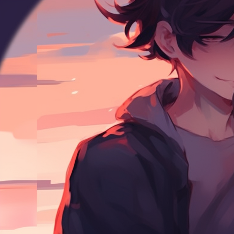 Two characters, mirroring expressions, harmonious color schemes, delicate lines and textures. synchronized anime icons for 2 friends pfp for discord.