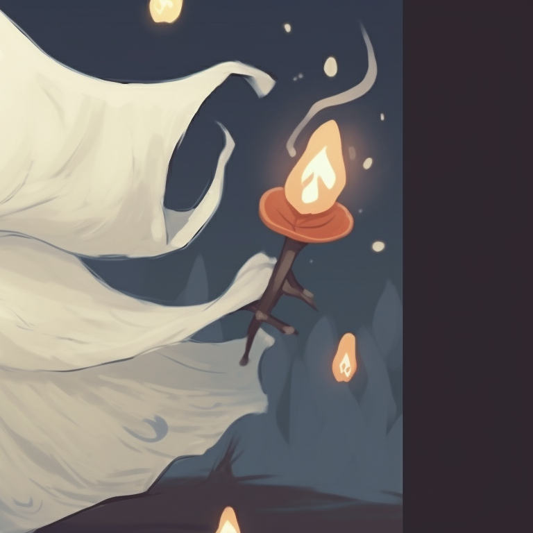 Two ghost characters emit translucent glows, surrounded by gifts and candy canes. matching christmas pfp ghost illustrations pfp for discord.