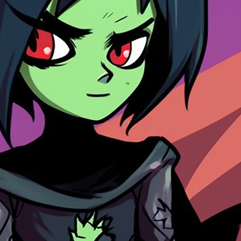 Beastboy and Raven under a full moon, costumes accented with glow effects, showcasing a beautiful balance between dark and light elements. icons of beastboy and raven in halloween costume pfp for discord.