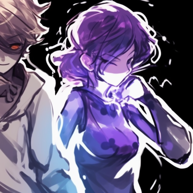 Three characters standing side-by-side in matching outfits, richly detailed and vibrant colors. unique matching trio pfp ideas pfp for discord.