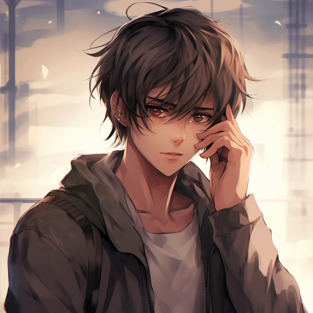 Close-up on Eren Jaeger's furious expression, intricate facial lines and strong shadows. modern anime male pfp pfp for discord.