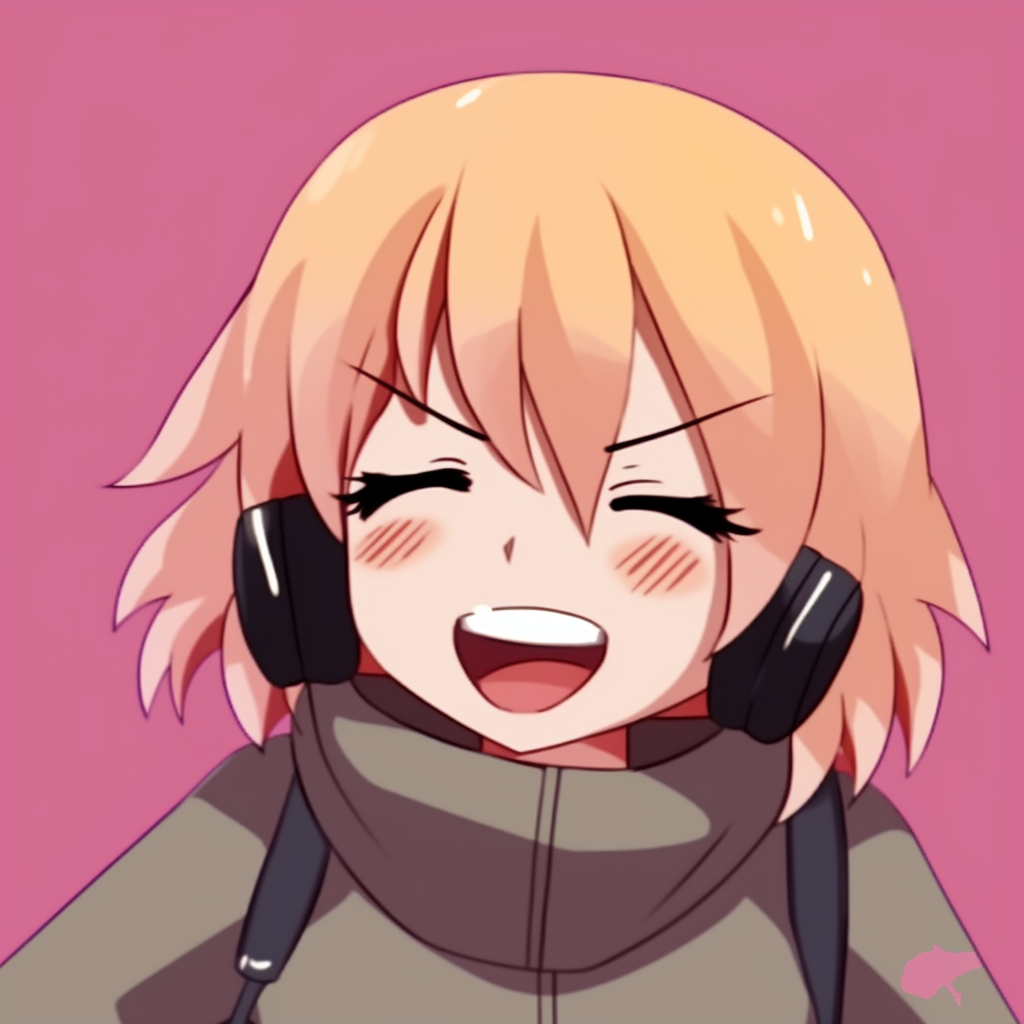 An anime character with a broad smile, expressive eyes, and pastel colors. cute and funny anime pfp pfp for discord.