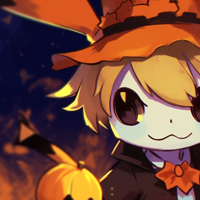 Two legendary Pokemon in an ominous Halloween setting, intense colors and grandiose design. creative matching pokemon pfp halloween theme ideas pfp for discord.