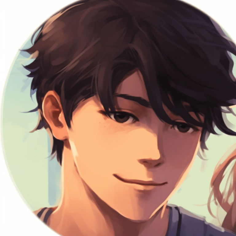 Two characters, warm colors, laughing together. attractive real-life matching couple pfp pfp for discord.