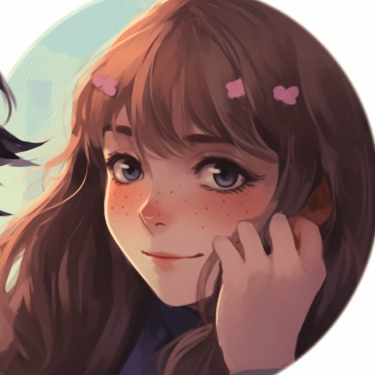 Two characters, warm colors, laughing together. attractive real-life matching couple pfp pfp for discord.