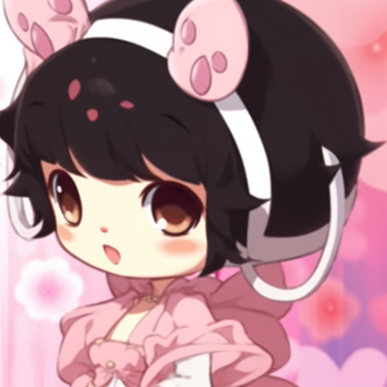 My Melody and Kuromi, cheerful expressions and pastel hues, standing side by side. best collection of my melody and kuromi pfp match pfp for discord.