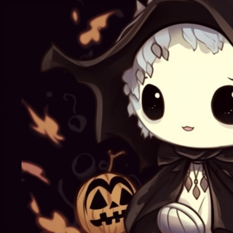 Two characters shown as Halloween animal spirits, monochrome style with emphasis on chilling elements. unique halloween theme animal pfps pfp for discord.