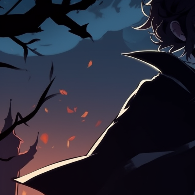 Two characters holding glowing spells, vibrant colors with a dark theme. jjk matching pfp halloween theme collection pfp for discord.