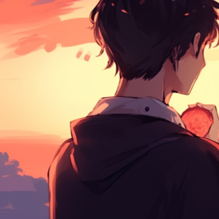 Two characters in an embrace, soft lines and pastel colors. perfect matching pfp for bf and gf in real life pfp for discord.