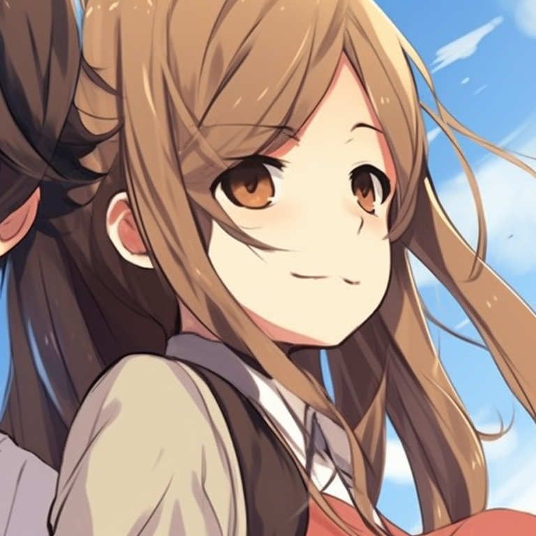 Hori and Miyamura, contrasting auras, warm tones, walking side by side, creating a visual narrative of growth and companionship. horimiya character profiles pfp for discord.