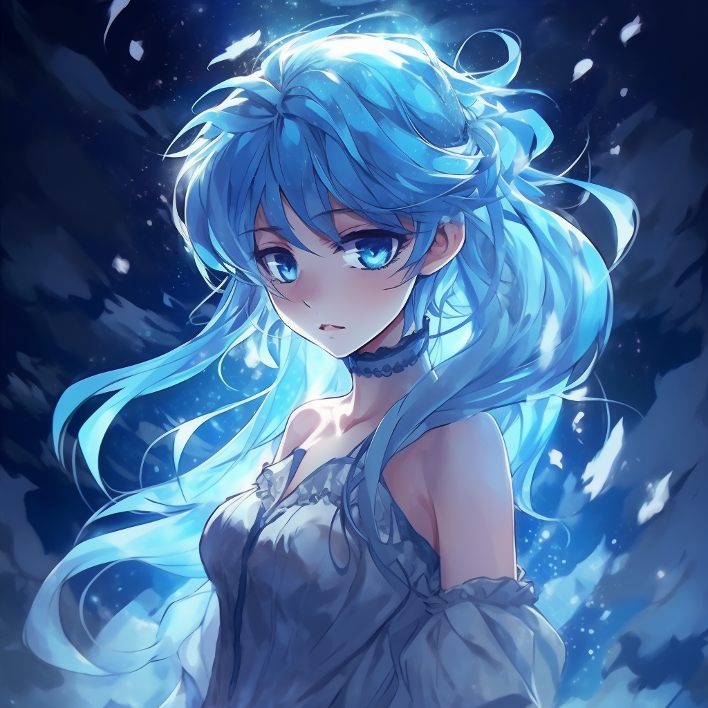 Sailor Moon striking a pose against a radiant blue, signifying her celestial power. blue-hued anime pfp