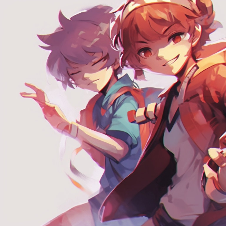 Three characters in matching attire, strong contrast and high intensity gazes. trio pfp matching beyond anime pfp for discord.