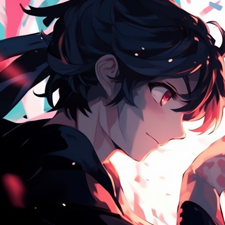 Two characters depicted against a dying sunset, their reflections mirroring amidst water in a blend of warm tones. impressive matching discord pfp pfp for discord.