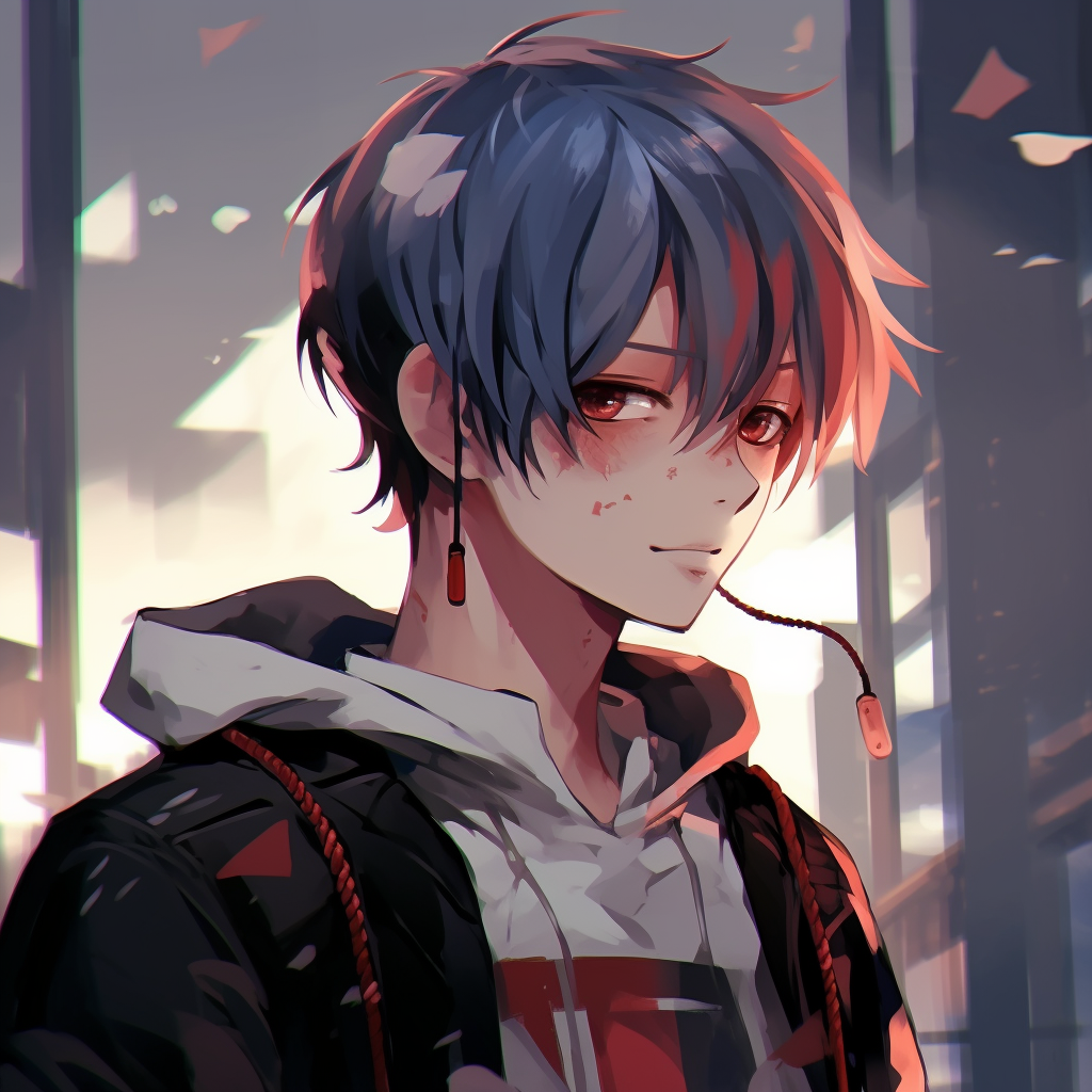 An upclose view of Todoroki's face, highlighting the distinction between his fire and ice powers with bold strokes. popular good anime pfp