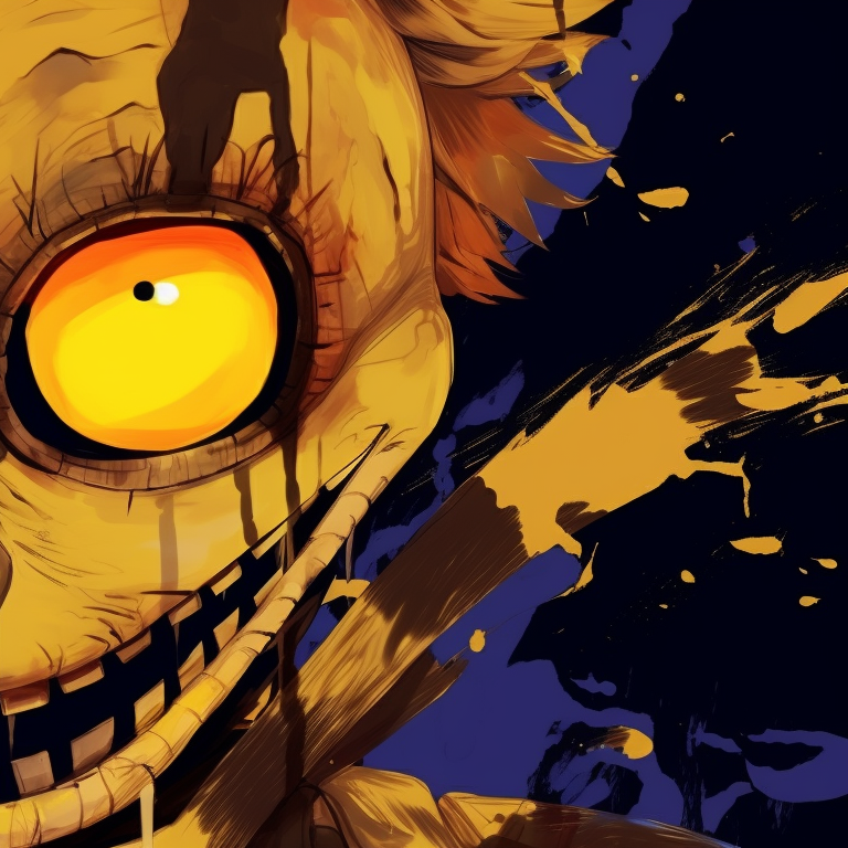 Two FNAF characters cautiously interacting, subtle shadings against a minimalistic, darker drift. matching fnaf halloween profile images pfp for discord.