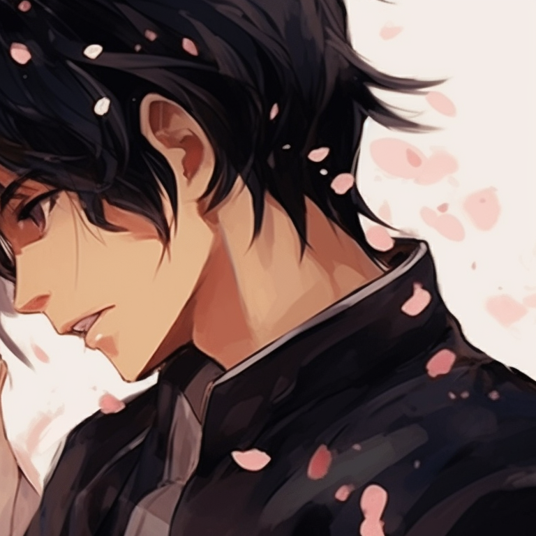 Two characters connected by a red thread, strong contrast and determined looks. manga themed couple pfp matching pfp for discord.