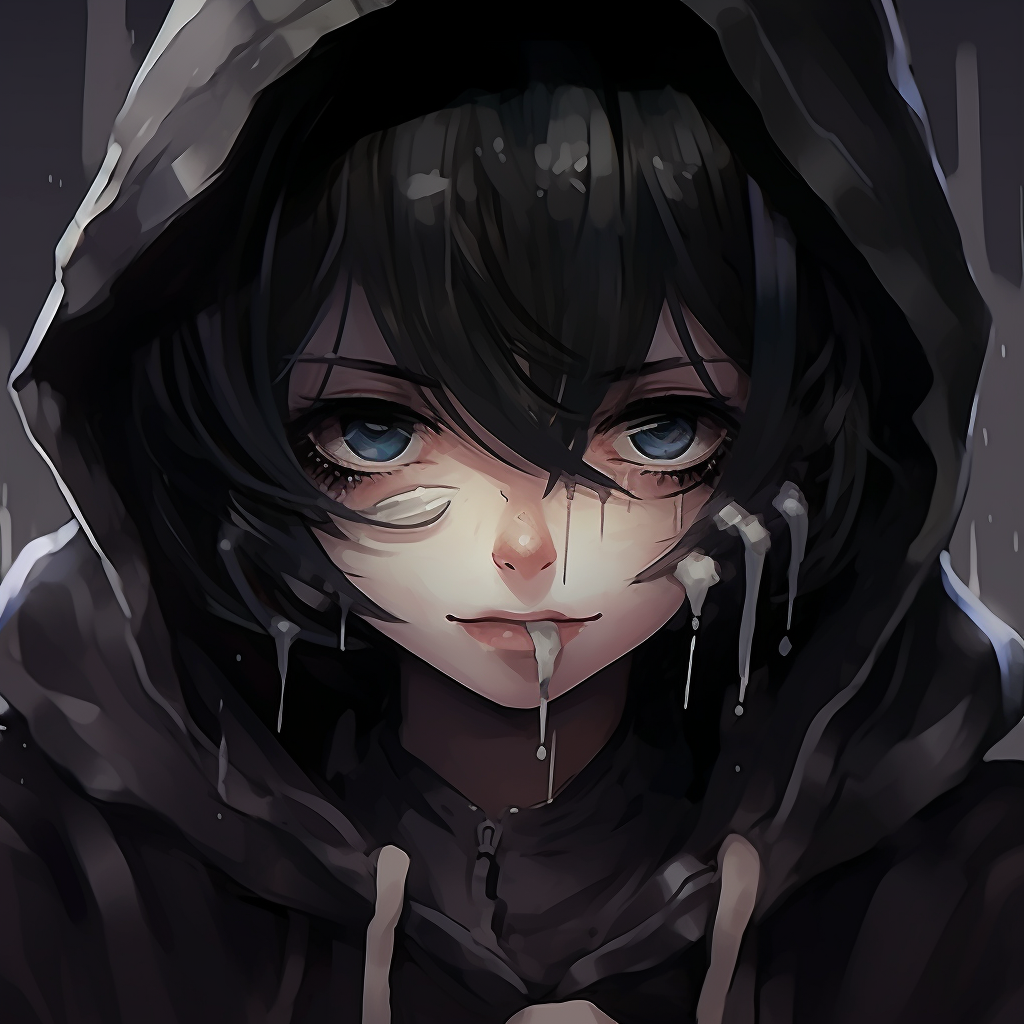 Anime punk rocker characterized by vibrant, bold colors and a spiked hairdo. emo anime pfp artistic styles