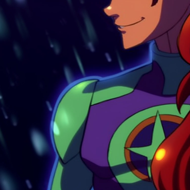 Robin and Starfire, their dynamic personalities reflected in their energetic poses. robin and starfire matching pfp in cartoons pfp for discord.