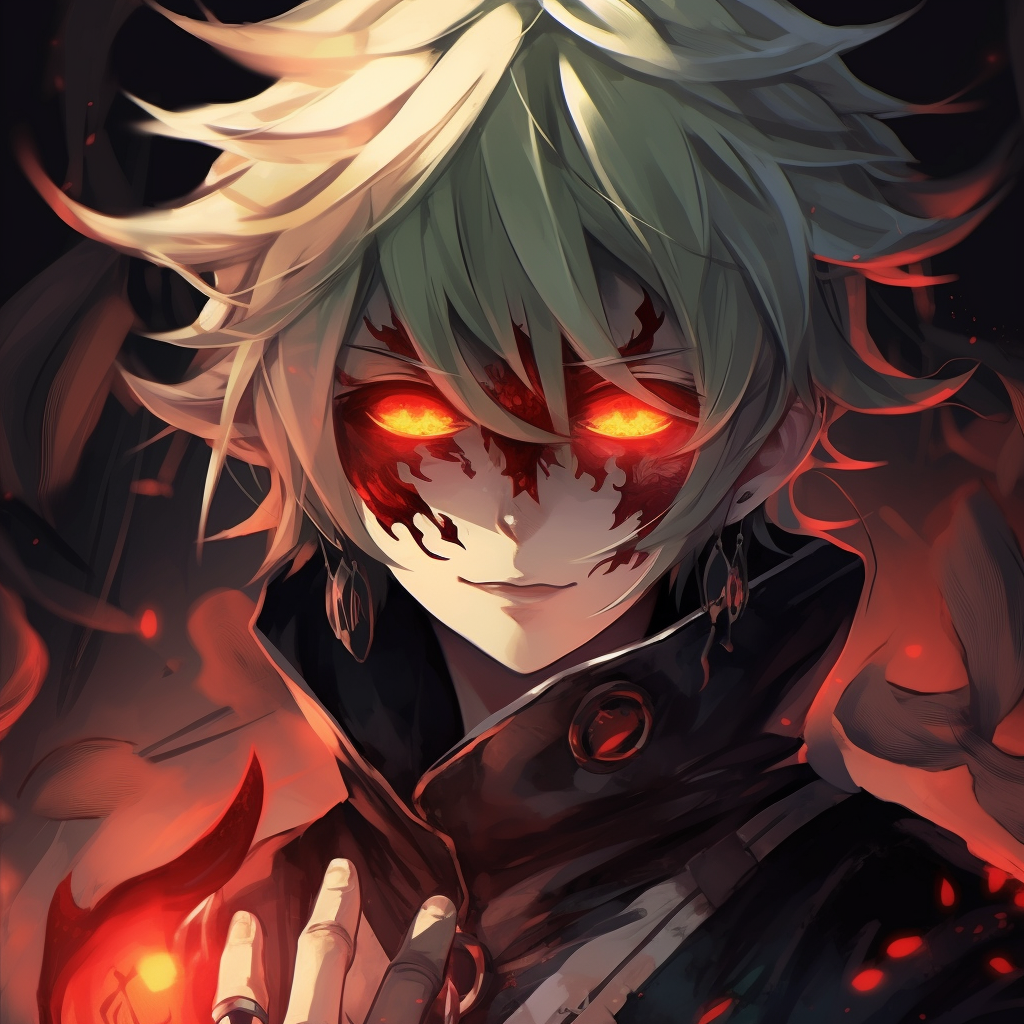 Close shot of Meliodas in his Demon Form, rich saturation, and intense eyes. outstanding anime demon pfp pfp for discord.