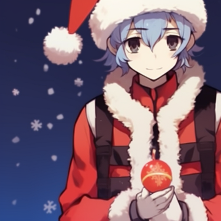 Two characters preparing presents, whimsical colors and detailed accessories. colorful matching christmas pfp 2021 pfp for discord.