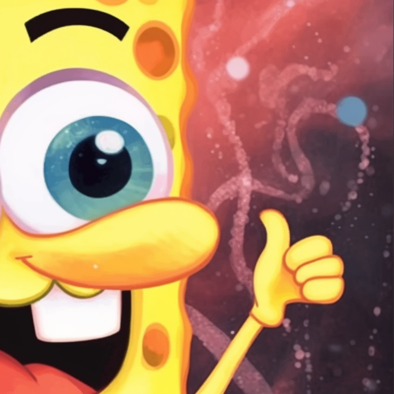 A close-up of Spongebob and Sandy, highlighting their smiles and camaraderie, in vibrant tones. spongebob and sandy matching profile picture pfp for discord.