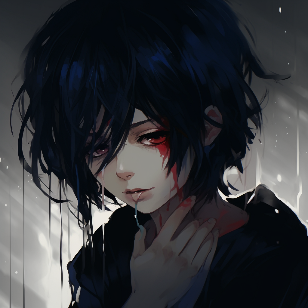 Bruised anime girl, realistic damage detail and vibrant colors. depressed anime girl pfp gallery