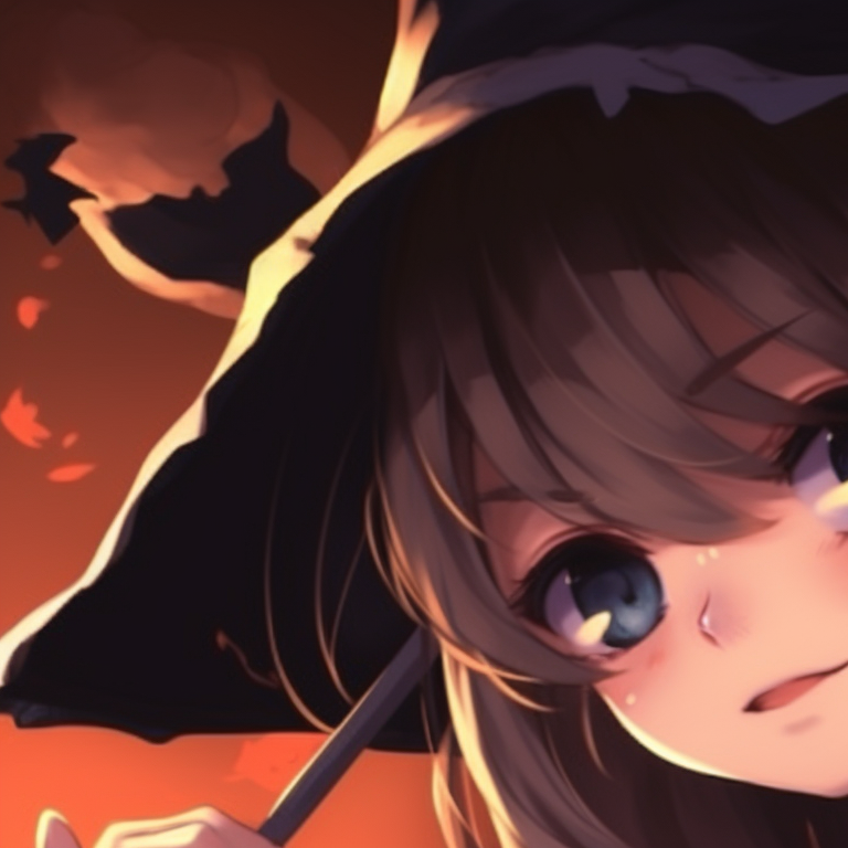 Two girls in outfits themed around autumn, rich brown and amber tones, soft lines and rustic charm. cute girl anime halloween matching pfp pfp for discord.