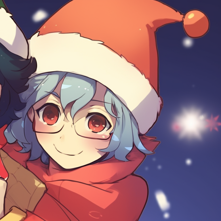 Two characters longing for each other, with soft shading under a wintery dusk. awesome matching demon slayer christmas pfp collection pfp for discord.